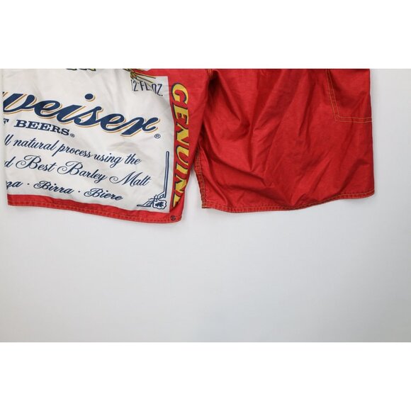 Vintage Y2K Anheuser Busch Budweiser Mens 38 All Over Print Board Shorts Trunks - Picture 14 of 14